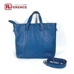Louis Vuitton Damier Infini Tadao crossbody tote bag leather blue